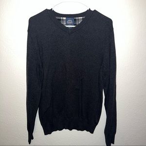 Mens large charcoal grey v-neck sweater